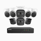 H300 - 3MP 8 Kanal PoE Überwachungskamera-Set mit 4 Bullet Kameras & 4 Turm Kameras, EXIR 2.0 Nachtsicht, Bewegungserkennung, H.265+, IP67 Wetterfest